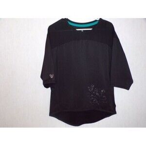 Disney Parks Womens Jersey Top Size XS/S Black Performance Mickey Mouse High Low